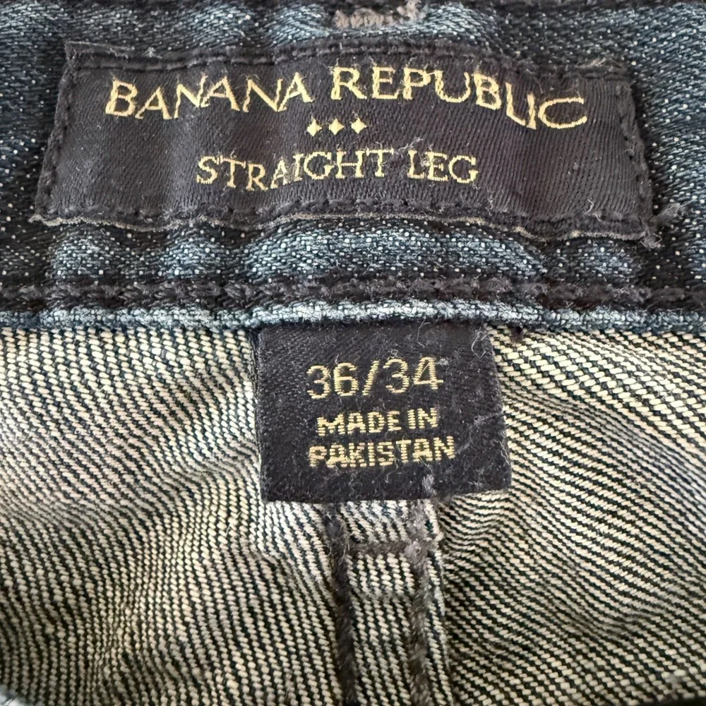 Banana Republic Men's Straight Fit Jeans‎ 36x34 Blue Dark Denim